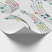 白黒の音楽ノートパターンミュージシャン ラッピングペーパー (角)