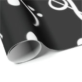 白黒の音楽ノートパターンミュージシャン ラッピングペーパー (ロールコーナー)