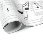 白黒の音楽ノートパターンミュージシャン ラッピングペーパー (ロールコーナー)