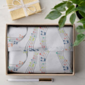 白黒の音楽ノートパターンミュージシャン 薄葉紙 (ギフト)