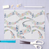 白黒の音楽ノートパターンミュージシャン 薄葉紙 (クラフト)