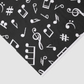 白黒の音楽ノートパターンミュージシャン 薄葉紙 (詳細)