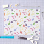 白黒の音楽ノートパターンミュージシャン 薄葉紙 (クラフト)