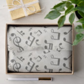 白黒の音楽ノートパターンミュージシャン 薄葉紙 (ギフト)