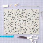 白黒の音楽ノートパターンミュージシャン 薄葉紙 (クラフト)