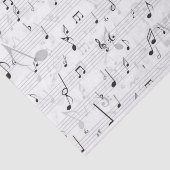 白黒の音楽ノートパターンミュージシャン 薄葉紙 (詳細)