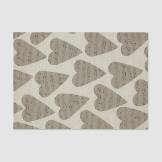 白黒の音楽ノートパターンミュージシャン 薄葉紙 (正面)