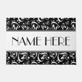 白黒の音楽パターン名を追加 ドアマット (正面)