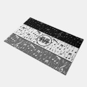 白黒の音符ドアマット ドアマット (アングル)