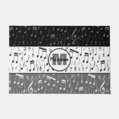 白黒の音符ドアマット ドアマット (正面)