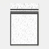 白黒の音符柄 Post-it® ノート ポストイット (正面)