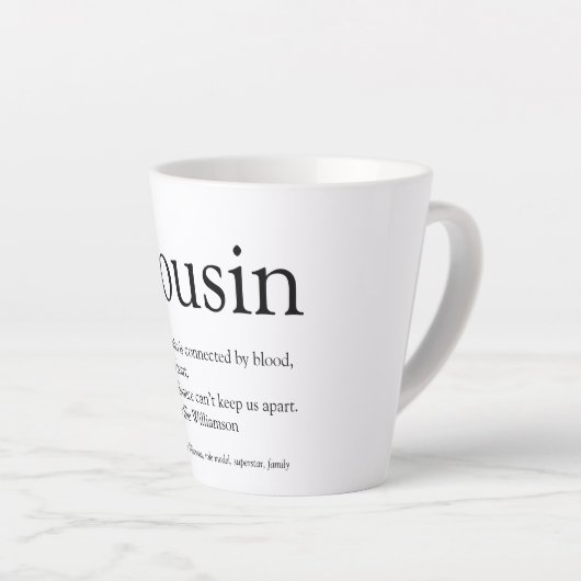 白黒の類似印刷の定義  カフェラテマグ (右アングル)