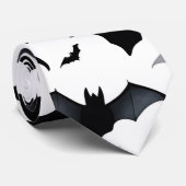 白黒の飛んでいるこうもり ネクタイ (ロール)
