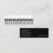 白黒の食べ物の道具モダンな名刺 スキニー名刺 (正面/裏面)