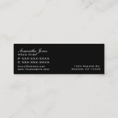 白黒の食べ物の道具モダンな名刺 スキニー名刺 (裏面)