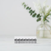 白黒の食べ物の道具モダンな名刺 スキニー名刺 (スタンド正面)