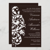 白黒の飾り|結婚式招待状 招待状 (正面/裏面)