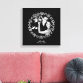 白黒の飾ファンシーり枠写真 キャンバスプリント (インサイチュ (リビング))