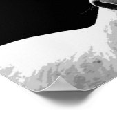 白黒の馬のアートワーク ポスター (角)