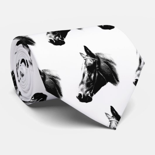 白黒の馬のネクタイ ネクタイ (ロール)