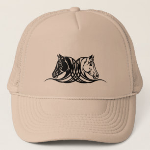 白黒の馬の頭 キャップ