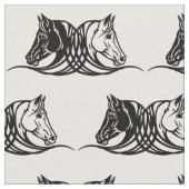 白黒の馬の頭 ファブリック (クローズアップ)