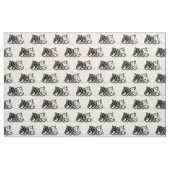 白黒の馬の頭 ファブリック (ファットクウォーター)