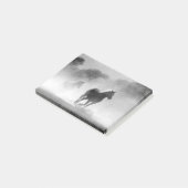 白黒の馬ランニングの写真アートワーク ポストイット (アングル)