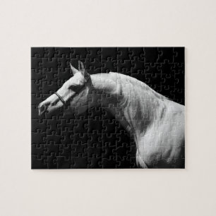 白黒の馬-クリエイティブ動物画 ジグソーパズル