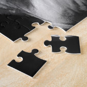 白黒の馬-クリエイティブ動物画 ジグソーパズル (側面)