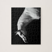 白黒の馬-クリエイティブ動物画 ジグソーパズル (縦)