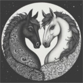 白黒の馬 シール (正面)