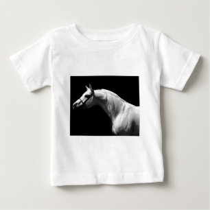 白黒の馬 ベビーTシャツ