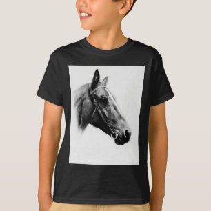 白黒の馬 Tシャツ