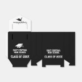 白黒の高校卒業パーティー フェイバーボックス (折り畳みなし)