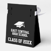 白黒の高校卒業パーティー フェイバーボックス (裏面サイド)