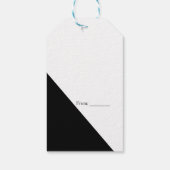 白黒の高級三角形結婚のカスタム支持 ギフトタグ (裏面)