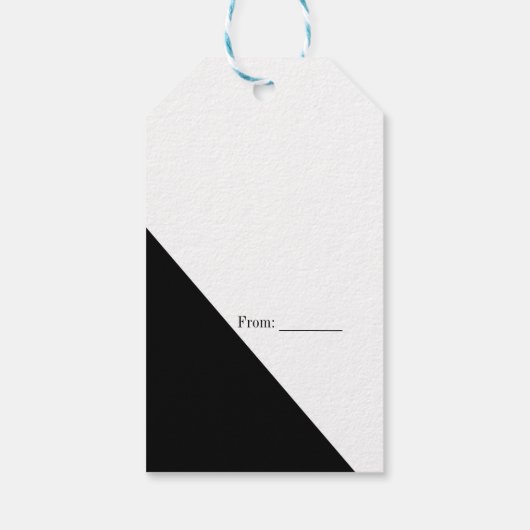 白黒の高級三角形結婚のカスタム支持 ギフトタグ (裏面)
