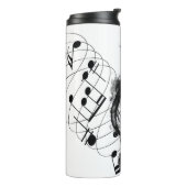 白黒の高級音楽ノート タンブラー (回転左)