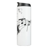 白黒の高級音楽ノート タンブラー (回転右)