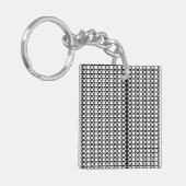 白黒の魅力的なパターン写真 キーホルダー (正面左)
