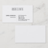 白黒の魅力的なマネージャの名刺 名刺 (正面/裏面)