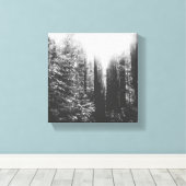 白黒の魅惑の森 キャンバスプリント (インサイチュ (ウッドフロア))