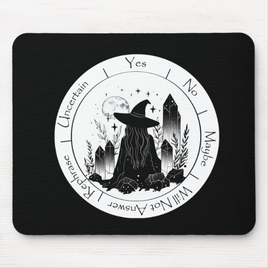 白黒の魔女の振り子板 マウスパッド (正面)