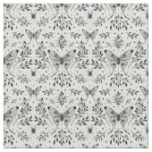 白黒の魔法の蛾 ファブリック (クローズアップ)