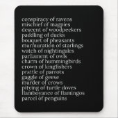 白黒の鳥の総称 マウスパッド (正面)