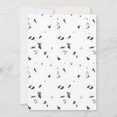 白黒の鳥の群れの写真 招待状 (正面)