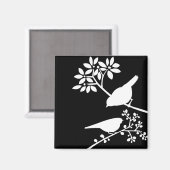 白黒の鳥 マグネット (正面/裏面)