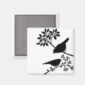 白黒の鳥 マグネット (正面/裏面)