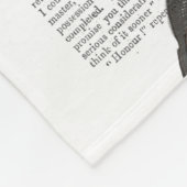 白黒の鹿ポートレート フリースブランケット (角)